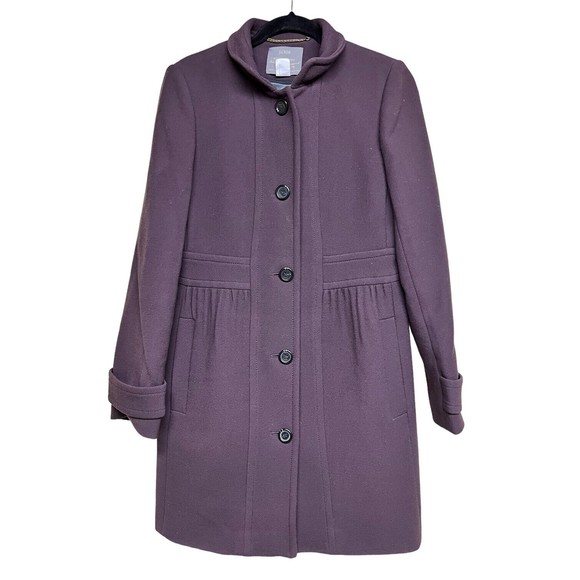J. Crew Jackets & Coats Jcrew Classic Lady Day Coat Italian Double Cloth Wool Eggplant